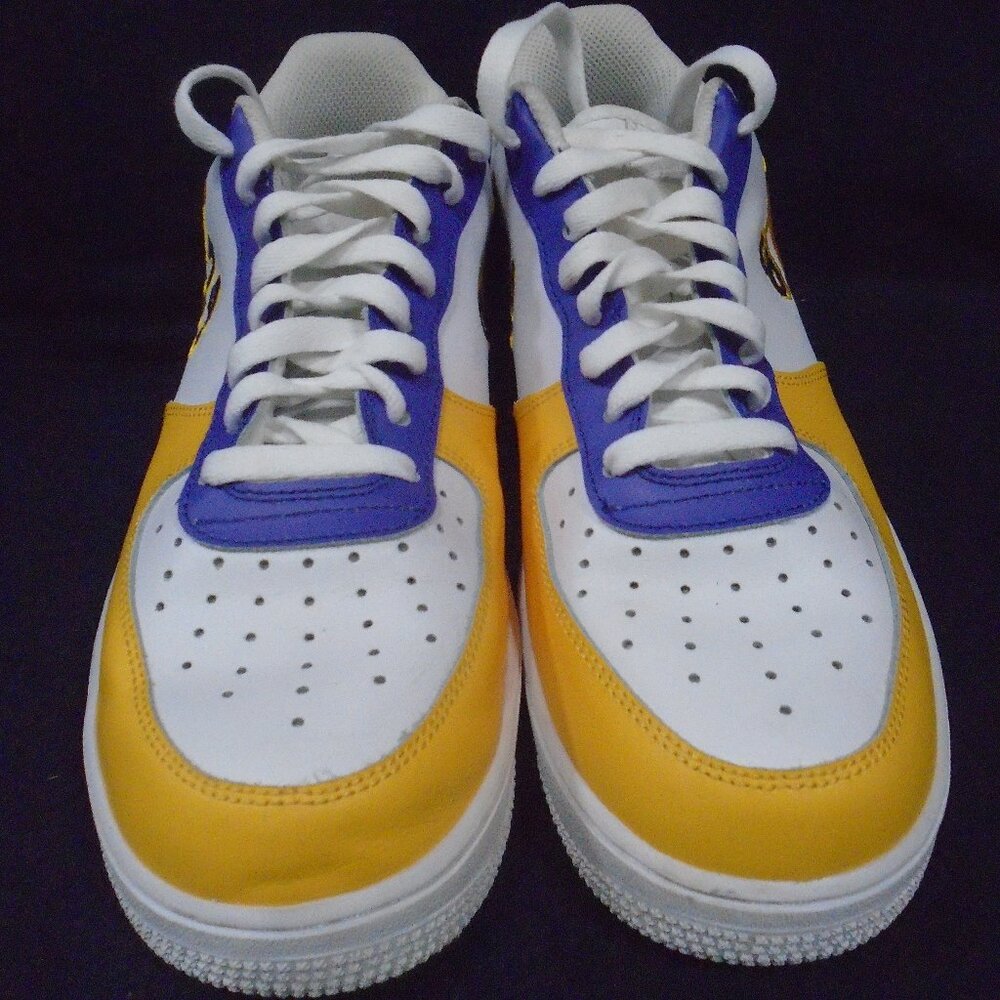 Kobe Bryant Los Angeles Lakers Purple and Gold Leather Shoes Sneakers